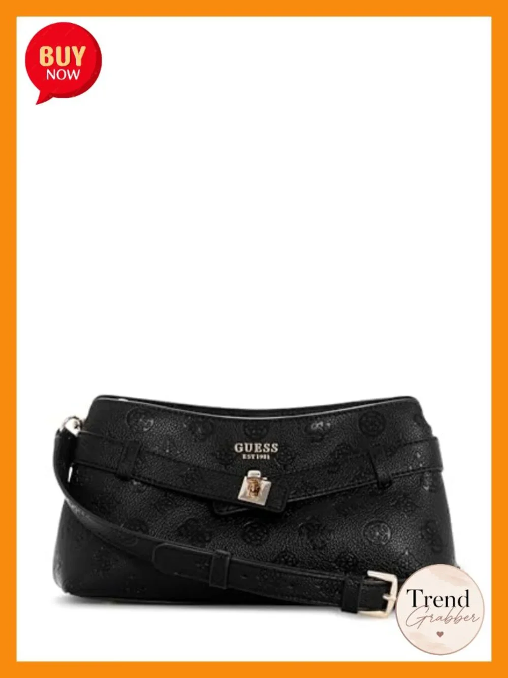 Ella Logo Girlfriend Crossbody Magnetic Closure Satchel Polyurethane